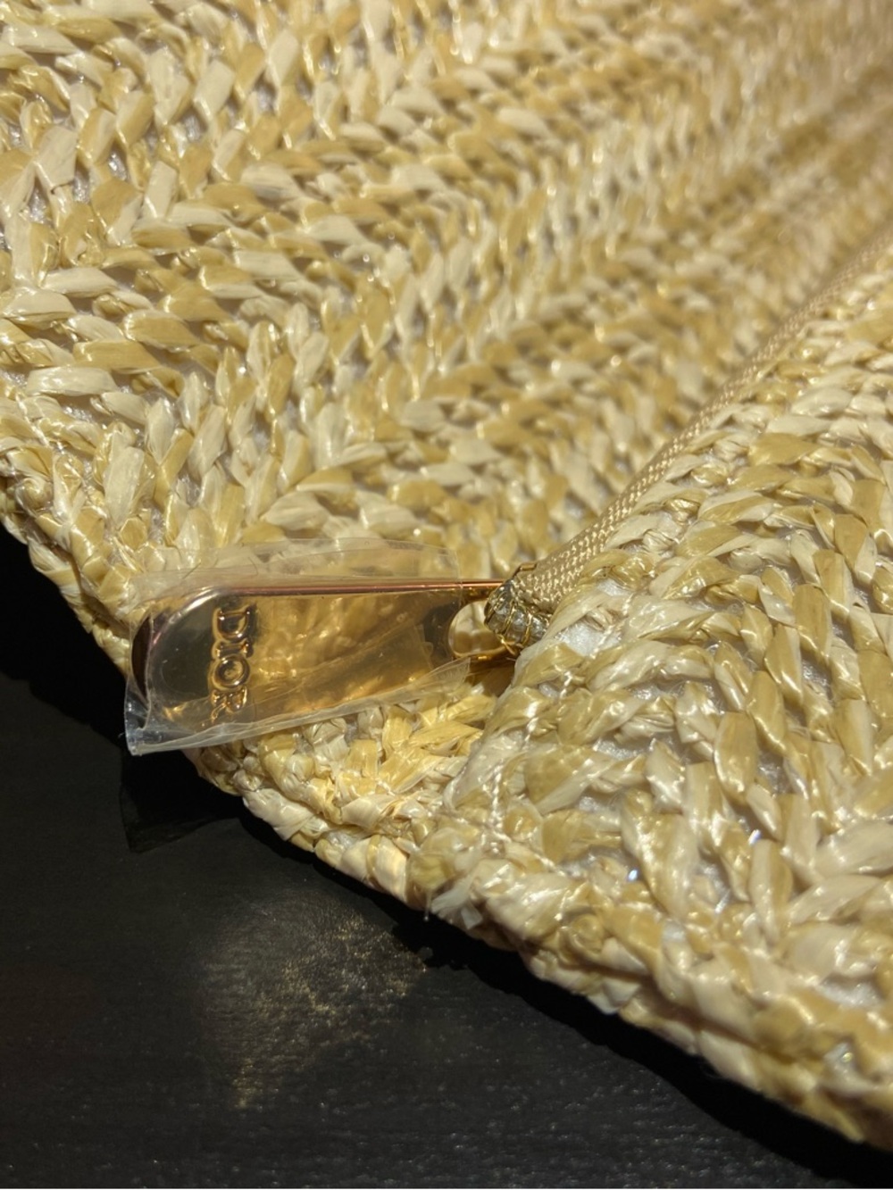 DIOR BEAUTY DIORIVIERA RAFFIA POUCH COSMETIC RATTAN CLUTCH NEW! - Picture 5 of 7